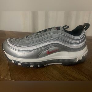 Nike Air Max 97 in Metallic Silver and Red
